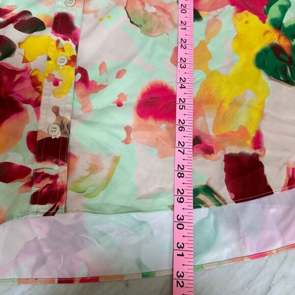 Jaclyn Smith 3/4-Sleeve Hi-Low Shirt Canary Green Combo size 3X New - Picture 8 of 8